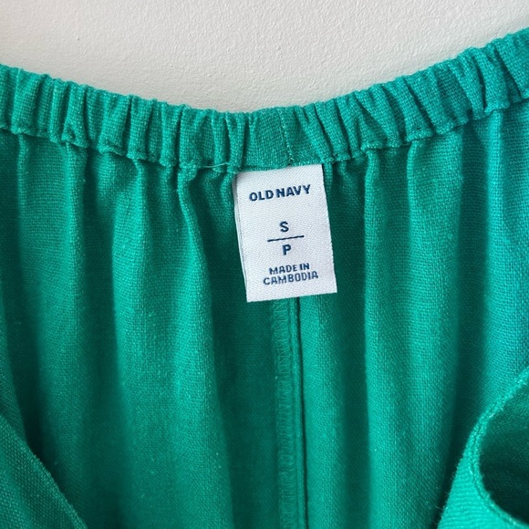 OLD NAVY Linen Green Tie Front Midi Sundress - Picture 4 of 8